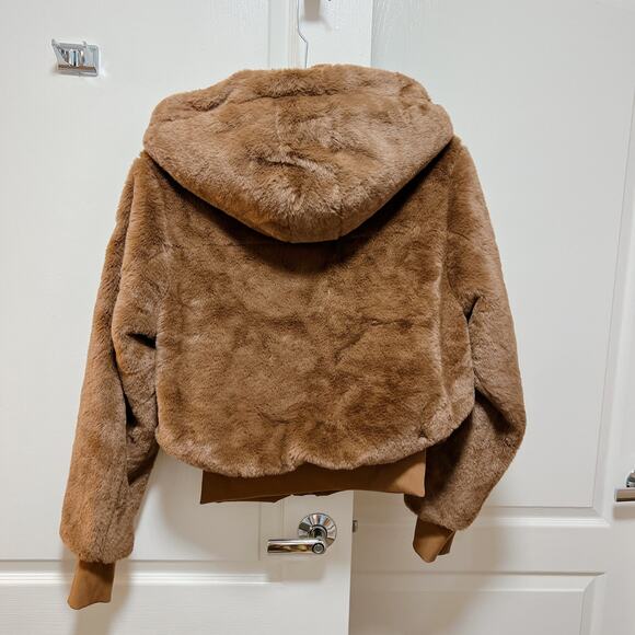 Alo Yoga Foxy Fur Jacket Espresso Brown S - Picture 6 of 9